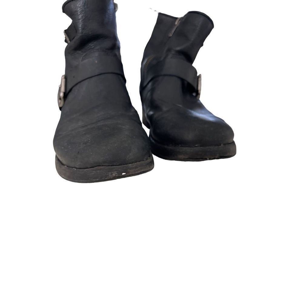 FRYE BROWN LEATHER Ankle Motorcycle Boots Women's Size 10 - Picture 3 of 9